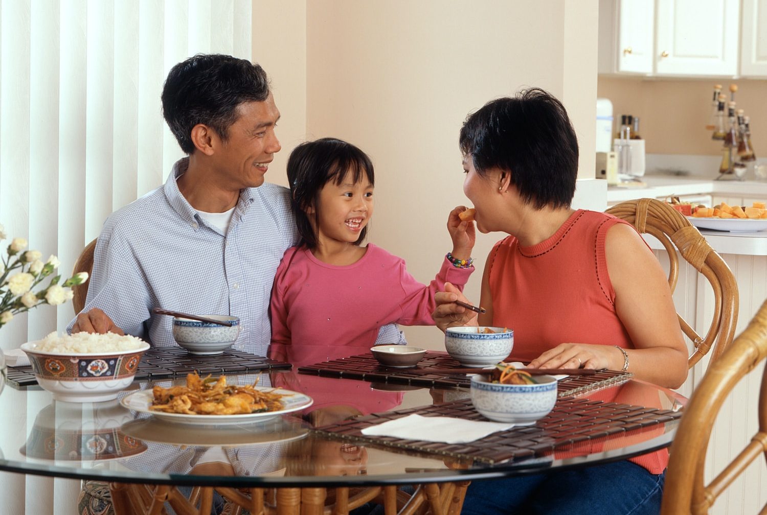 family eating at the table